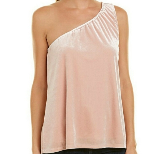 French Connection Aurore Velvet One Shoulder Top - Picture 1 of 5